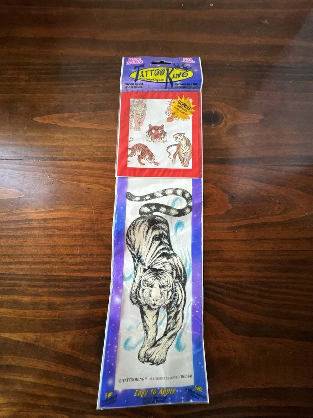 Tattoo King Vintage Tiger Temporary Tattoo Sheet Model TKC-041